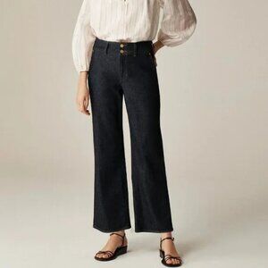 J. CREW Slim-wide Jeans with Stacked Buttons Women's 33 Rinse Wash CH849